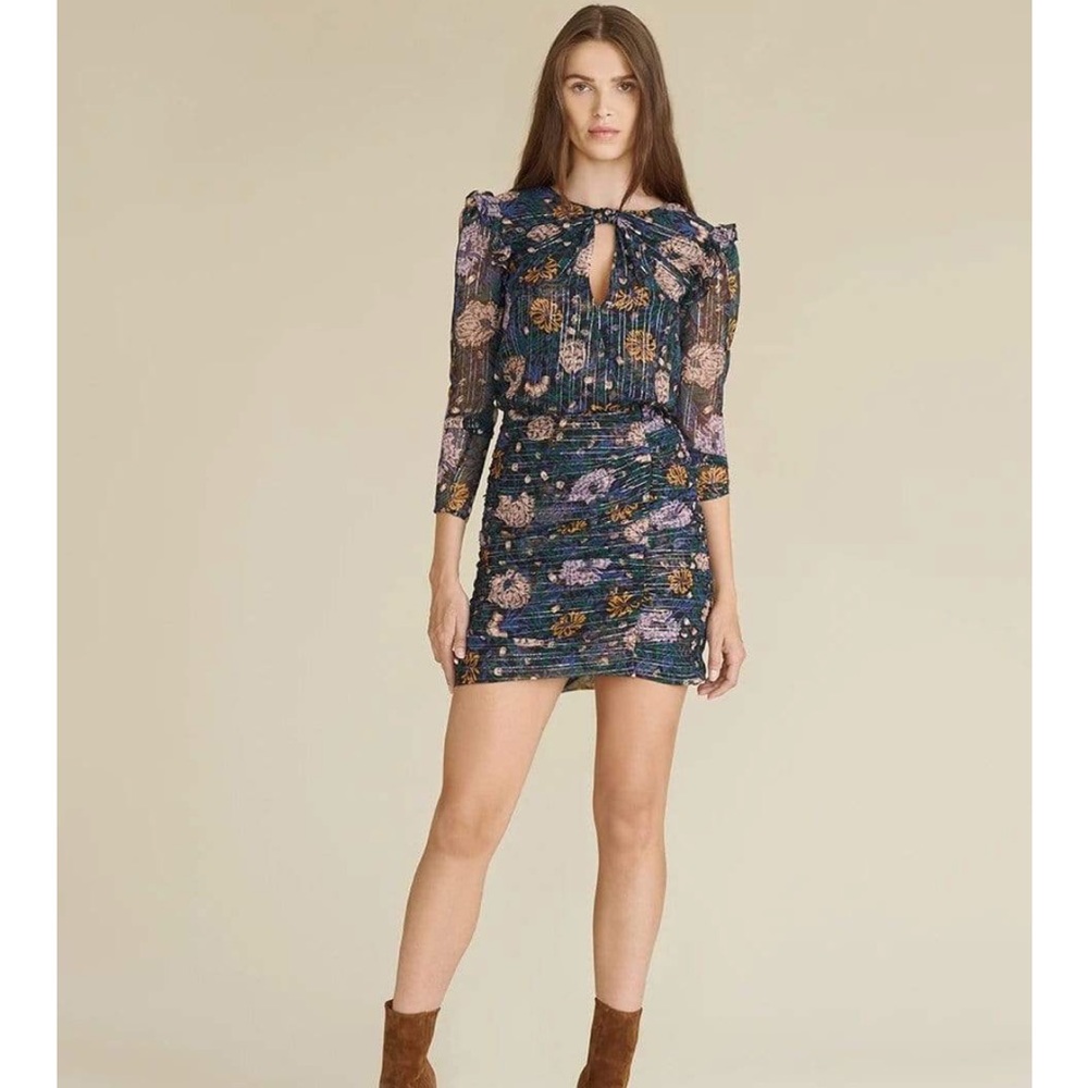 Veronica Beard Peppa floral mini silk dress Size 4